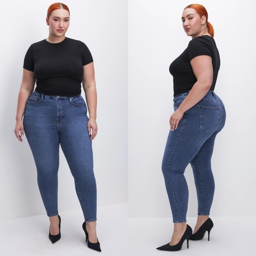 Good American Blue Skinny Ankle Jeans, Size 15